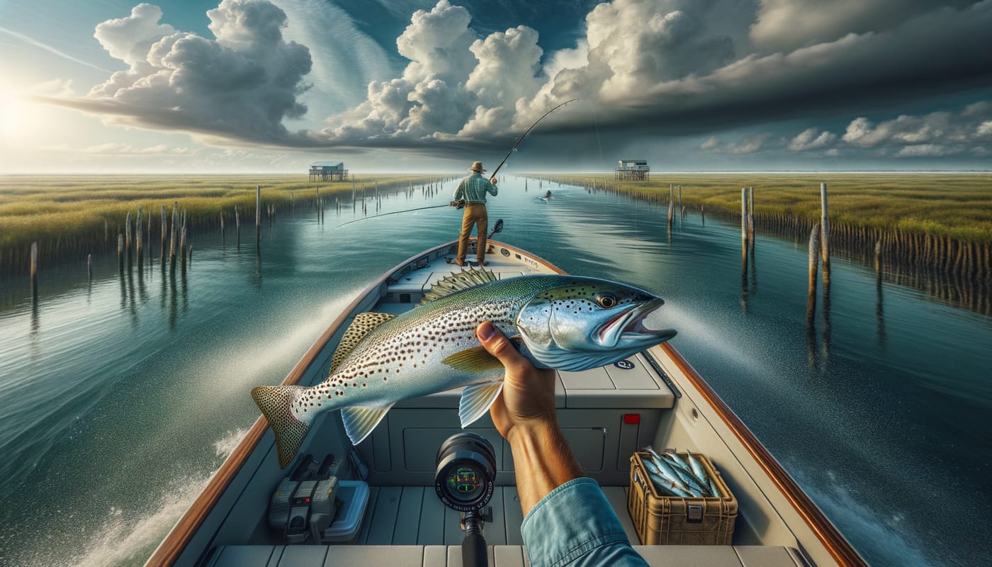 Photorealistic contextual image for: Beyond Redfish: Targeting Trophy Speckled Trout in Venice, Louisiana's Inshore Waters