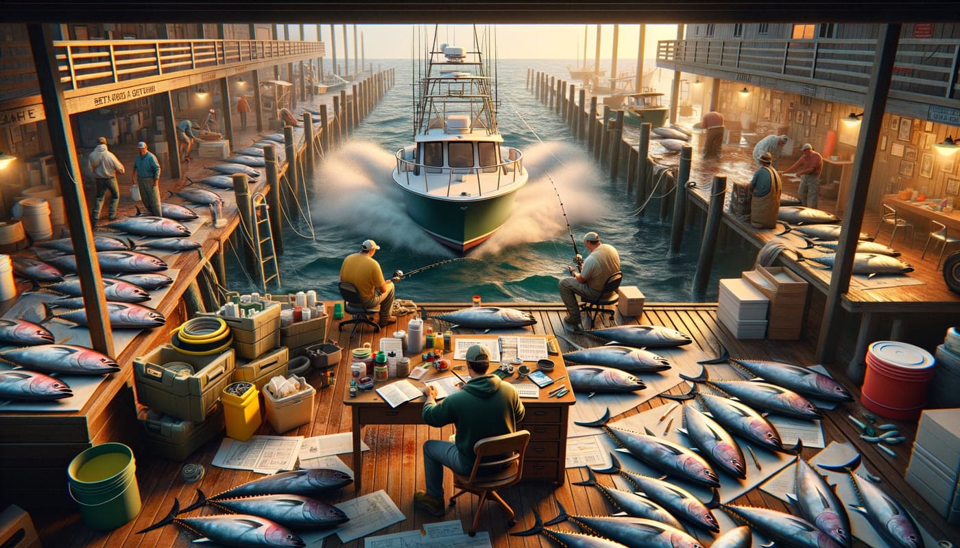 Photorealistic contextual image for: Deep-Sea Tuna Fishing in Venice, Louisiana: A Premier Gulf Coast Experience