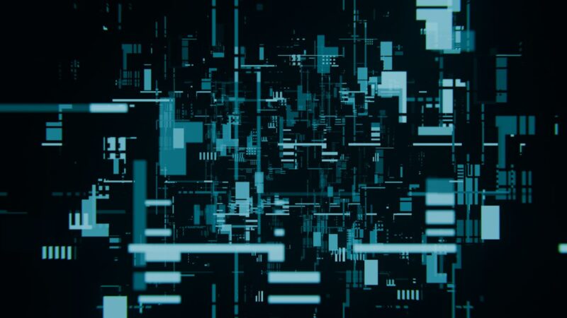 Abstract visualization of a glowing blue neural network on a dark background, representing the complex data structures of ...